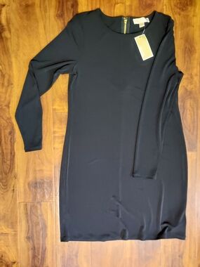 Michael Kors Black Long-Sleeve Sheath Dress